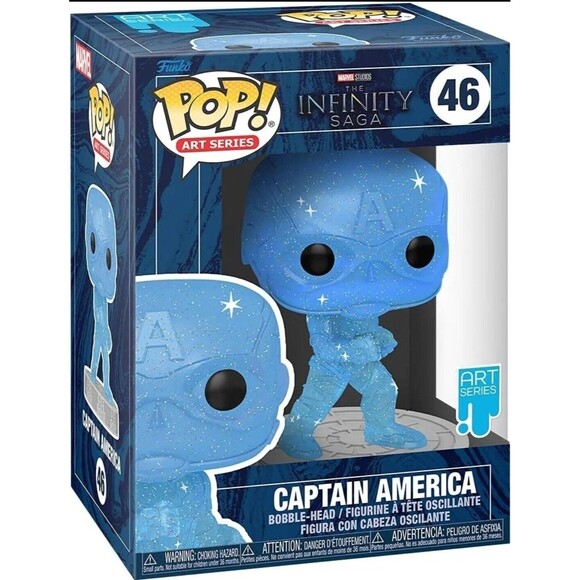 Funko Pop! #46 Artist Series Marvel Captain America SEALED w POP! PROTECTOR RARE - Picture 1 of 11